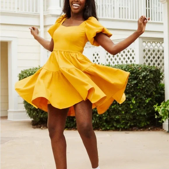 Chelsea Reece Yellow Mini Dress - Picture 1 of 3